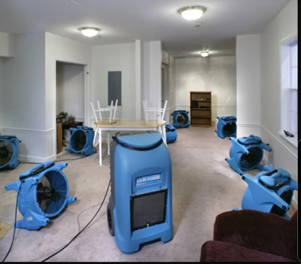 Air movers and dehumidifier setup for Water Extraction & Removal in La Mesa